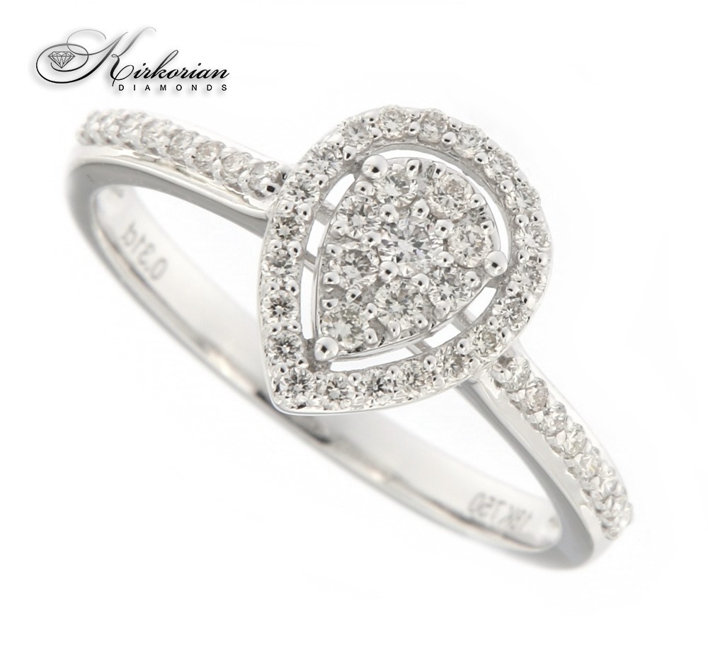 Годежен  пръстен  бяло злато 18к.  диаманти 0.31 карата код:RN229