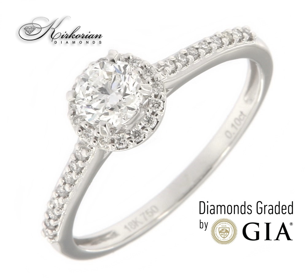 Годежен пръстен бяло злато 18к. GIA сертификат диаманти 0.50ct код:RN233