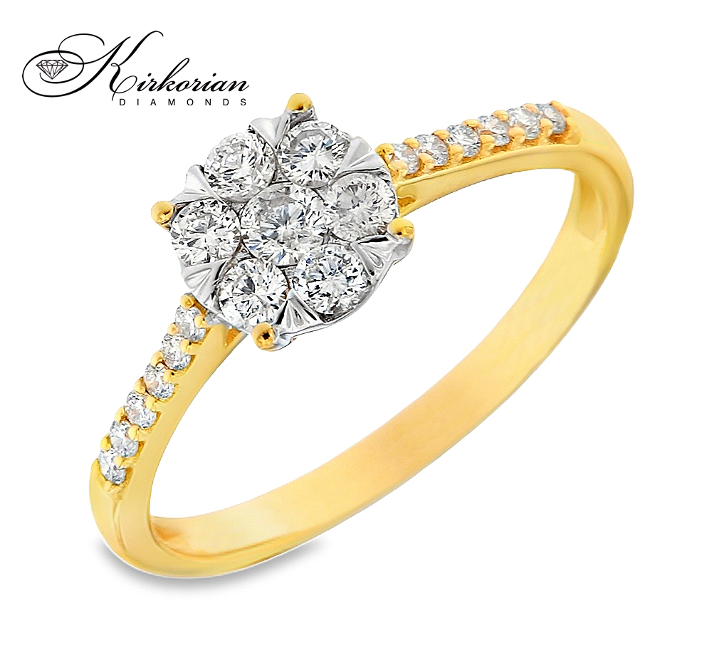 Годежен пръстен от жълто злато 18к с диаманти 0.40ct – код RN35A