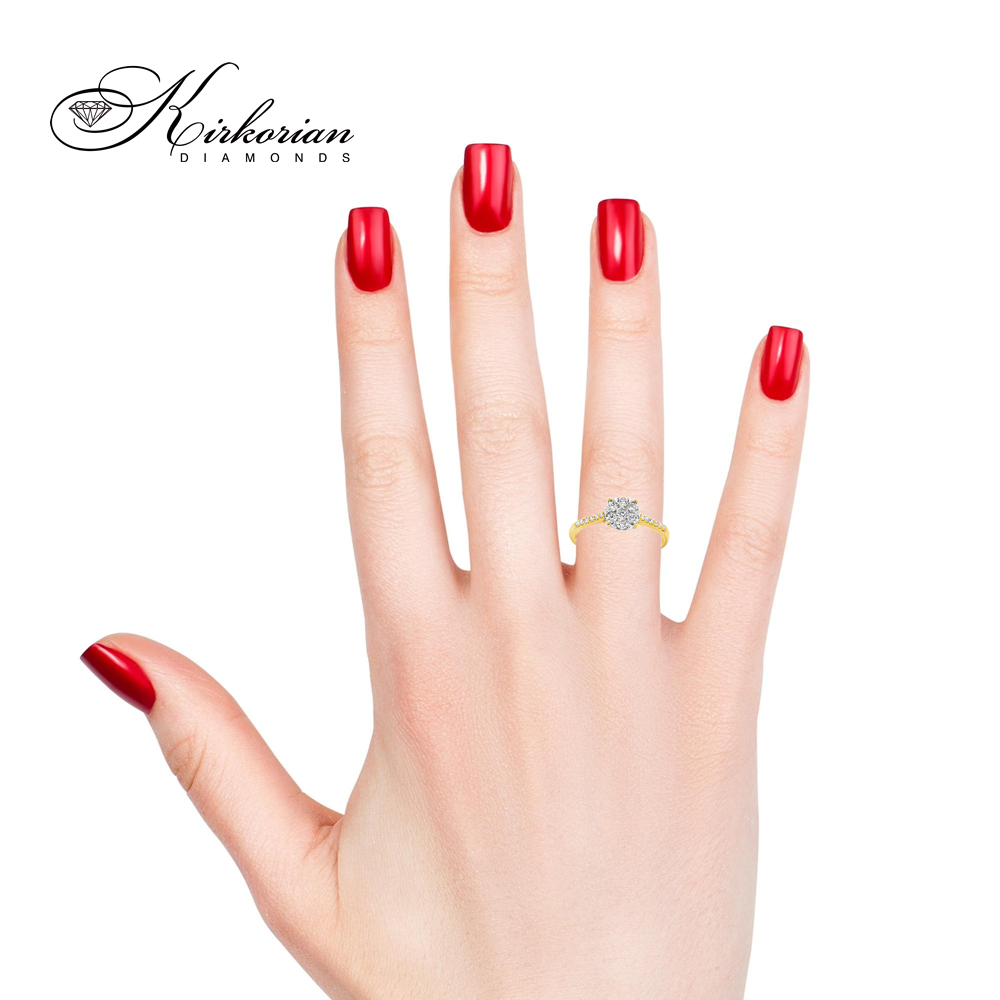 Годежен пръстен от жълто злато 18к с диаманти 0.40ct – код RN35A