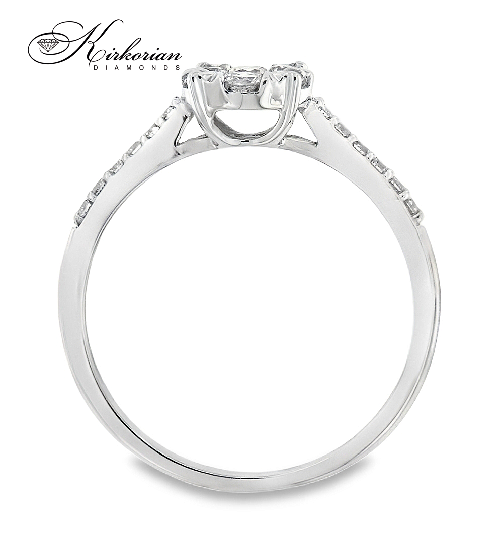 Годежен пръстен с диаманти 0.40ct от бяло злато 14к – модел RN35