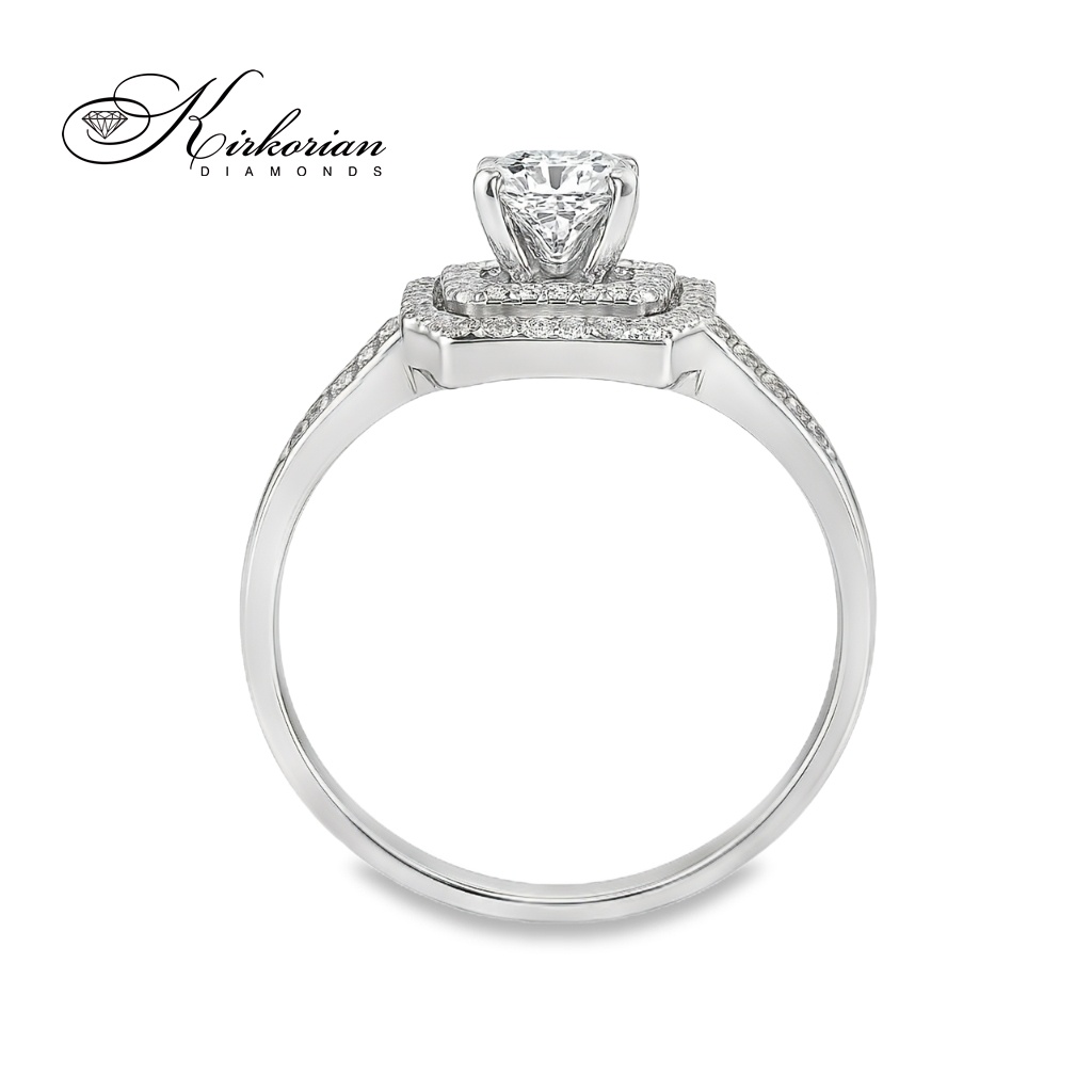 Годежен пръстен от бяло злато 14k с диамант 0.61ct – модел RN461 Годежен пръстен от бяло злато 14k с диамант 0.61ct – модел RN461