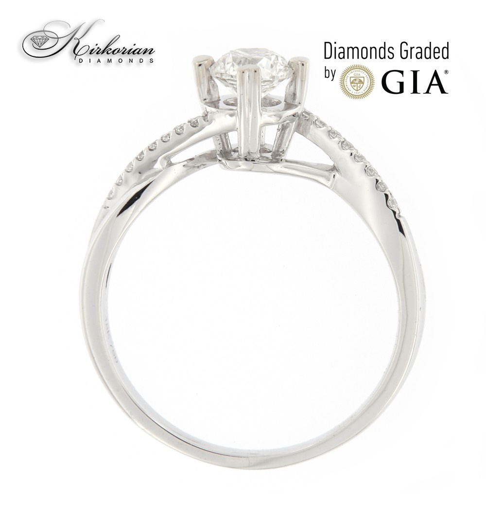 Годежен пръстен бяло злато 18к.GIA сертификат  диаманти 0.55 карата код:RN485