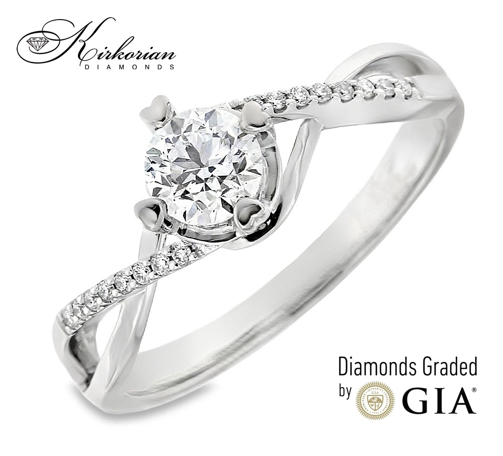 Годежен пръстен от бяло злато 18k с диаманти 0.56ct GIA – модел RN485 Годежен пръстен от бяло злато 18k с диаманти 0.56ct GIA – модел RN485