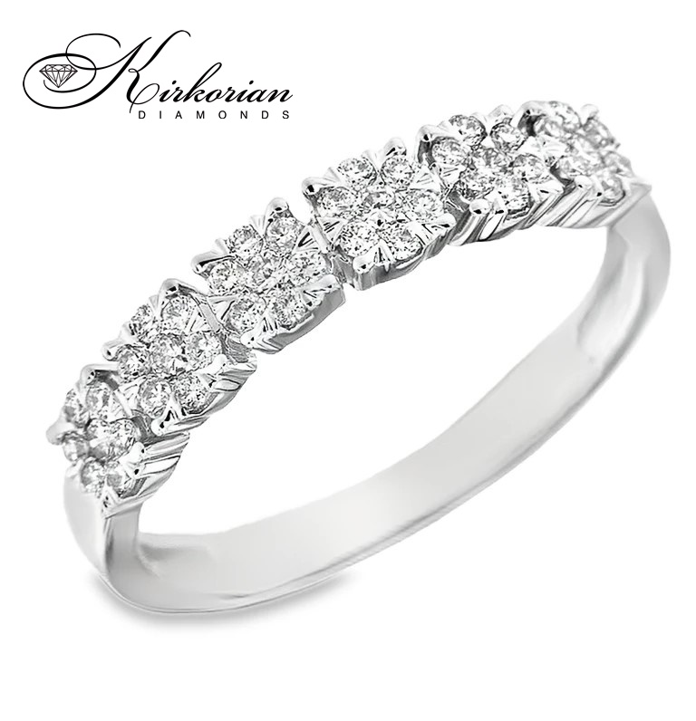 Вечен пръстен лента от бяло злато 18k с диаманти 0.34ct – модел RN62 Вечен пръстен лента от бяло злато 18k с диаманти 0.34ct – модел RN62