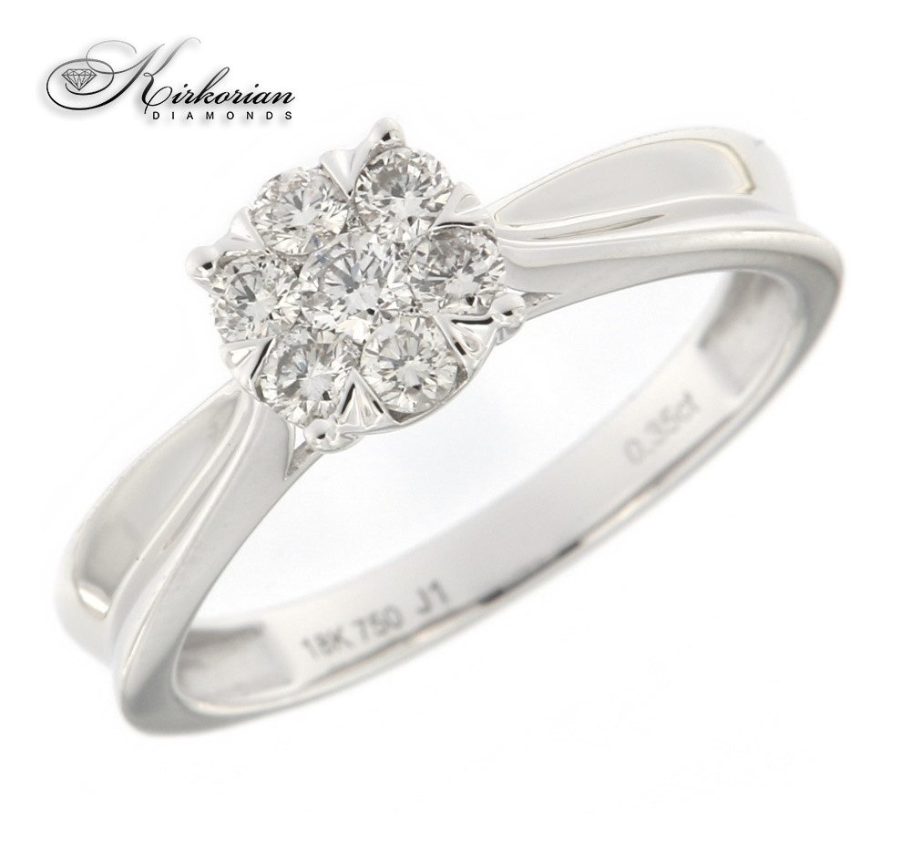 Годежен пръстен бяло злато 18к.  диаманти 0.34 карата код:RN67B