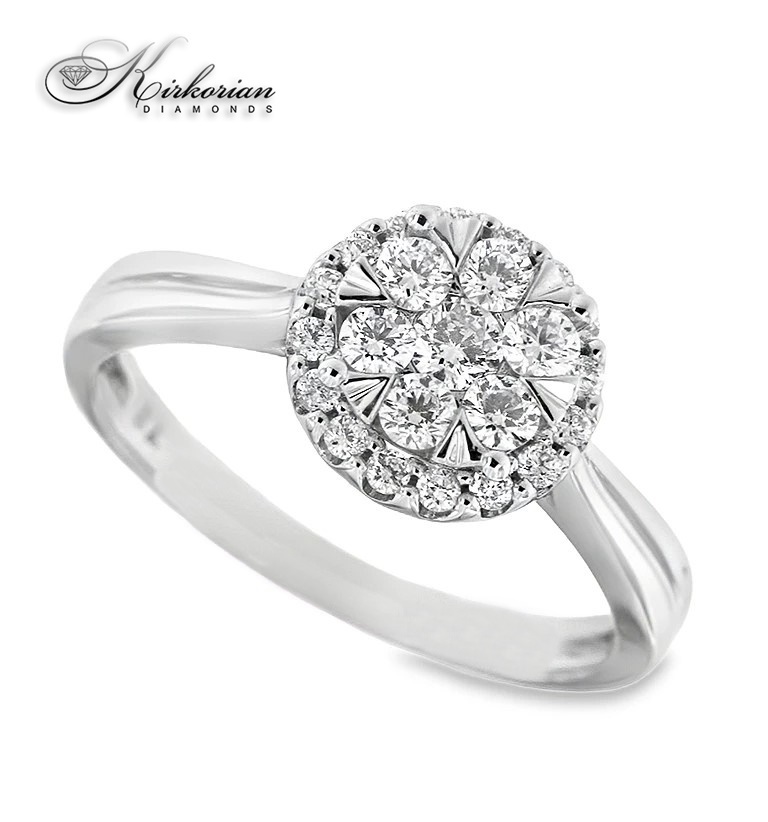 Годежен пръстен от бяло злато 14k с диаманти 0.50ct KD сертификат RN8 Годежен пръстен от бяло злато 14k с диаманти 0.50ct KD сертификат RN8