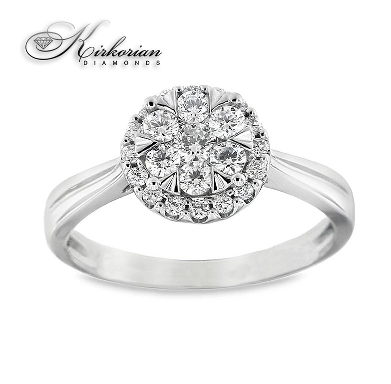 Годежен пръстен от бяло злато 14k с диаманти 0.50ct KD сертификат RN8 Годежен пръстен от бяло злато 14k с диаманти 0.50ct KD сертификат RN8
