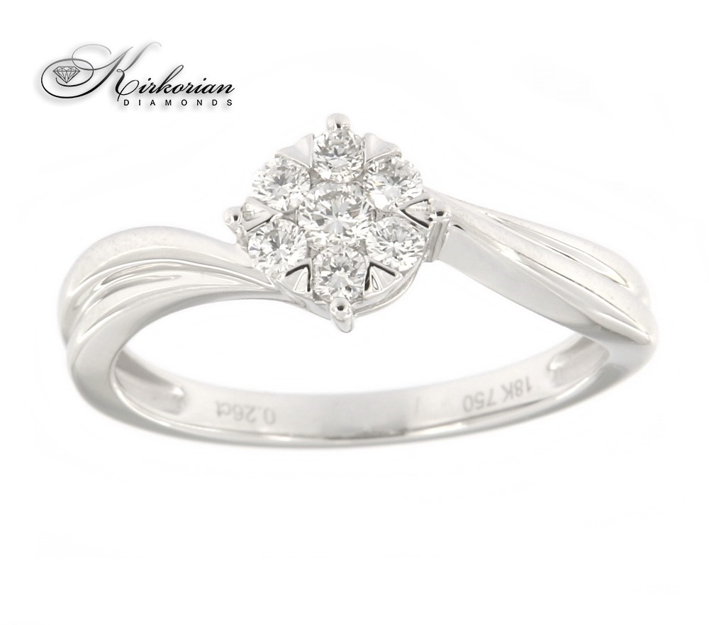 Годежен пръстен бяло злато 18к диаманти 0.25 карата код:RN83A 
