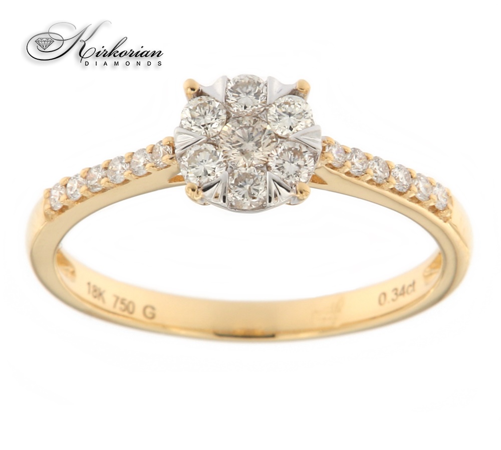 Годежен пръстен 18к. жълто злато диаманти 0.34 карата код:RN84A