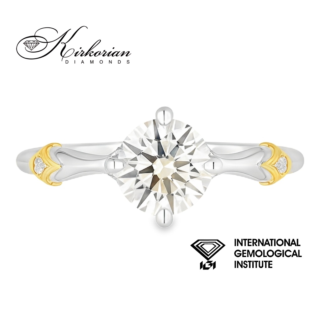 Годежен пръстен от бяло и жълто злато 18K с диамант 1.06ct IGI | Общ карат 1.18ct | Размер 53 | Топ цена Годежен пръстен от бяло и жълто злато 18K с диамант 1.06ct IGI | Общ карат 1.18ct | Размер 53 | Топ цена