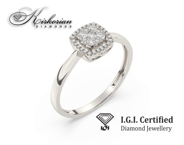 Годежен пръстен 14к. с диаманти 0.20 карата IGI сертификат код:F17