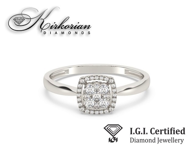 Годежен пръстен 14к. с диаманти 0.20 карата IGI сертификат код:F17