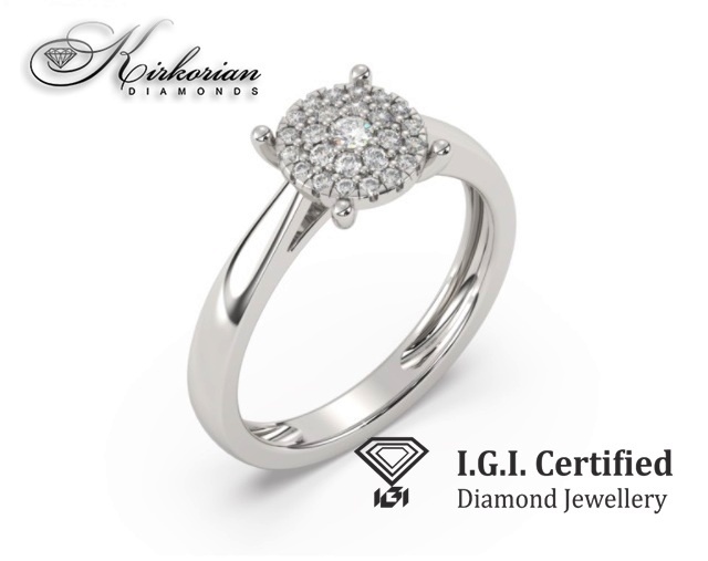 Годежен пръстен 14к. с диаманти 0.25 карата IGI сертификат код:F18