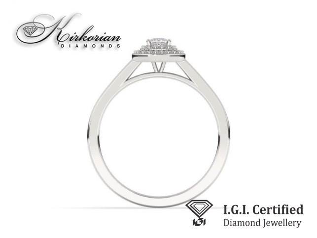 Годежен пръстен 14к. с диаманти 0.22 карата IGI сертификат код:F21