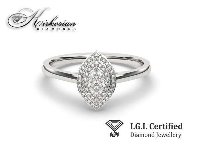 Годежен пръстен 14к. с диаманти 0.23 карата IGI сертификат код:F22