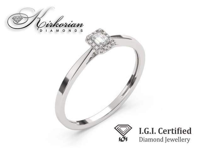 Годежен пръстен 14к. с диаманти 0.13 карата IGI сертификат код:F24