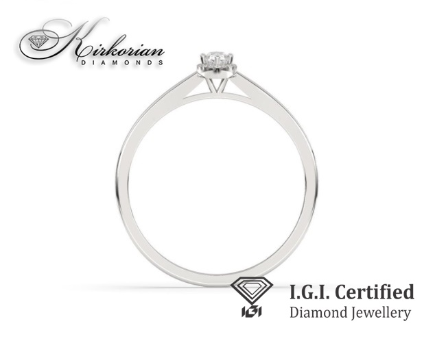 Годежен пръстен 14к. с диаманти 0.13 карата IGI сертификат код:F25