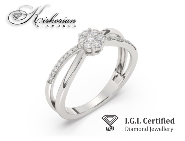 Годежен пръстен 14к. с диаманти 0.26 карата IGI сертификат код:F28