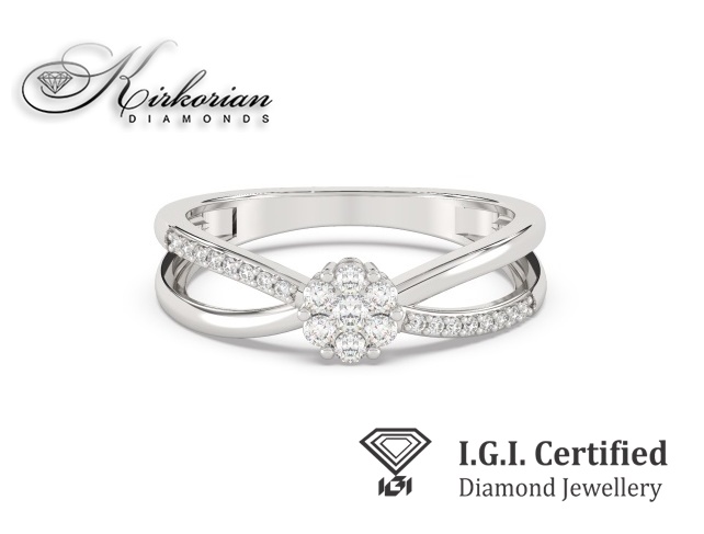 Годежен пръстен 14к. с диаманти 0.26 карата IGI сертификат код:F28