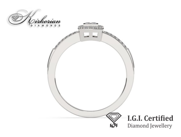 Годежен пръстен от бяло злато 14К с диаманти 0.17 ct – IGI сертификат, код F29, цени от производител Годежен пръстен от бяло злато 14К с диаманти 0.17 ct – IGI сертификат, код F29, цени от производител