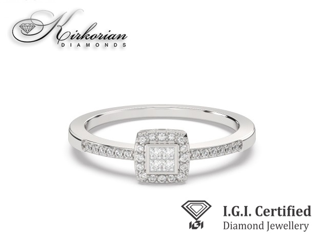 Годежен пръстен от бяло злато 14К с диаманти 0.17 ct – IGI сертификат, код F29, цени от производител Годежен пръстен от бяло злато 14К с диаманти 0.17 ct – IGI сертификат, код F29, цени от производител