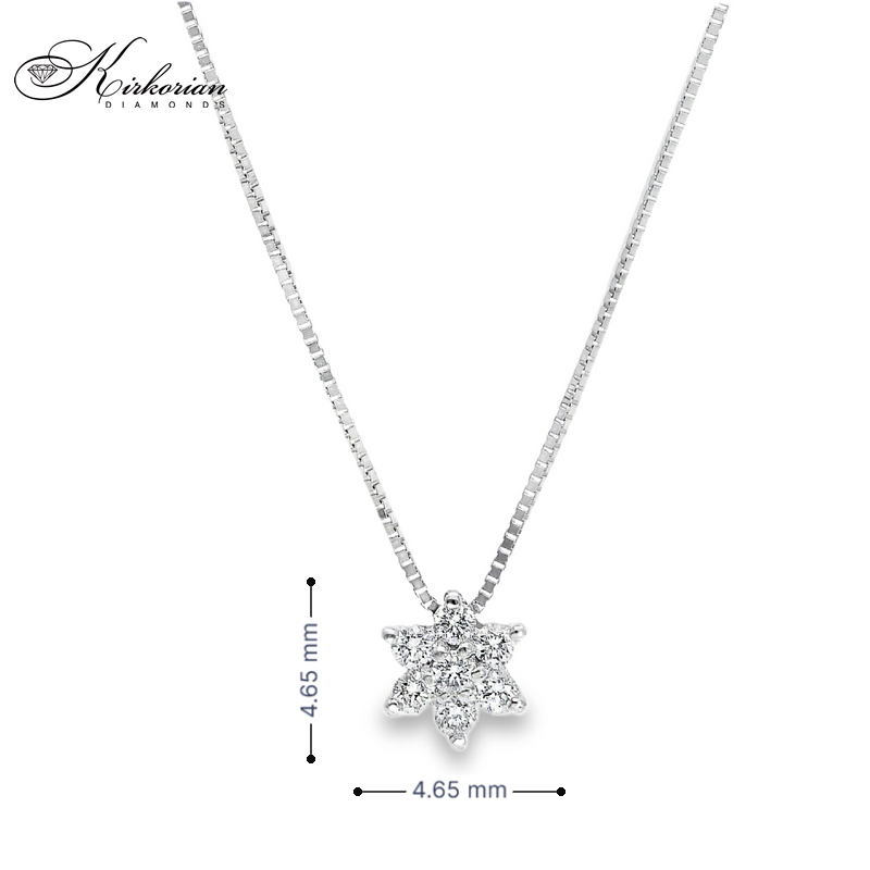 Колие звезда от бяло злато 18К с диаманти 0.10ct – елегантен модел | Код S189891