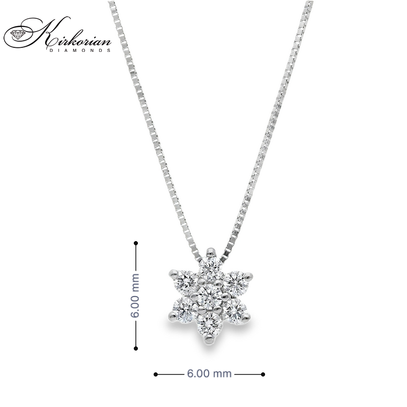 Колие звезда от бяло злато 18К с диаманти 0.18ct – луксозен модел | Код S189892