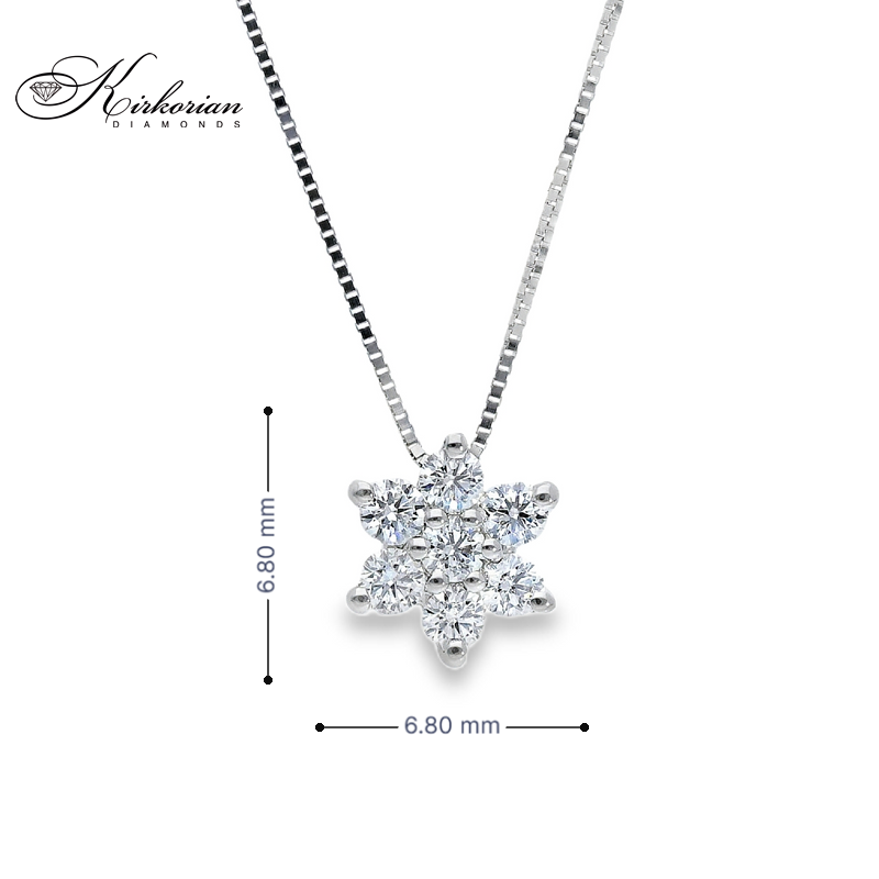 Луксозно колие звезда с диаманти 0.28 ct от бяло злато 18К – елегантен дизайн и KD сертификат