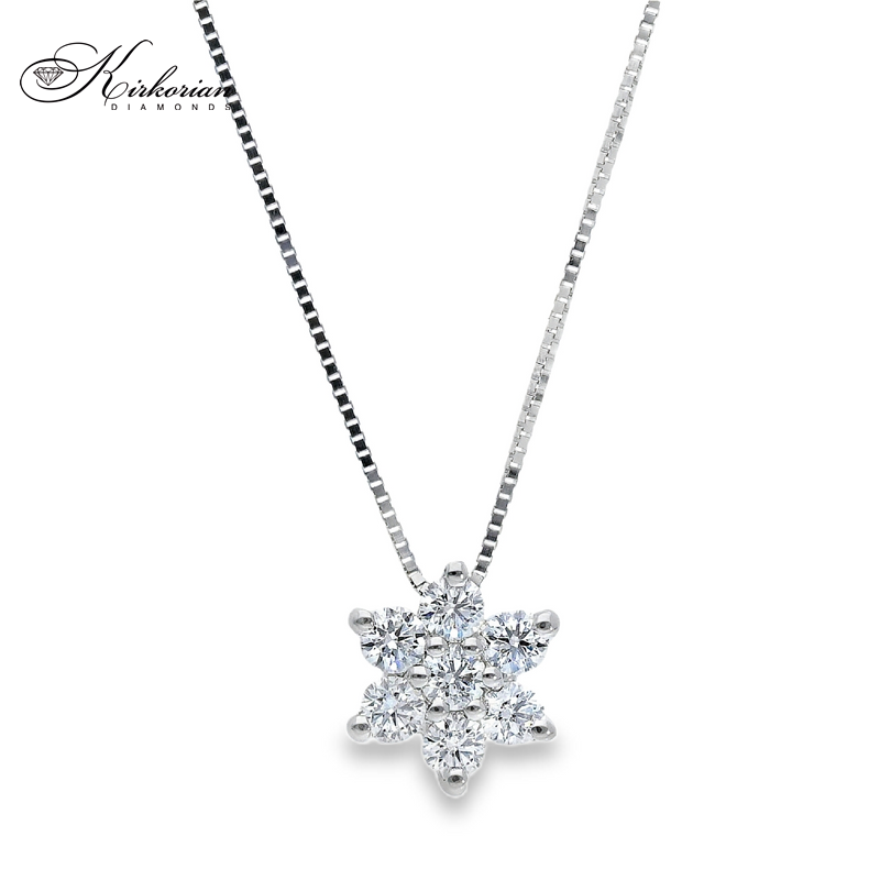 Луксозно колие звезда с диаманти 0.28 ct от бяло злато 18К – елегантен дизайн и KD сертификат