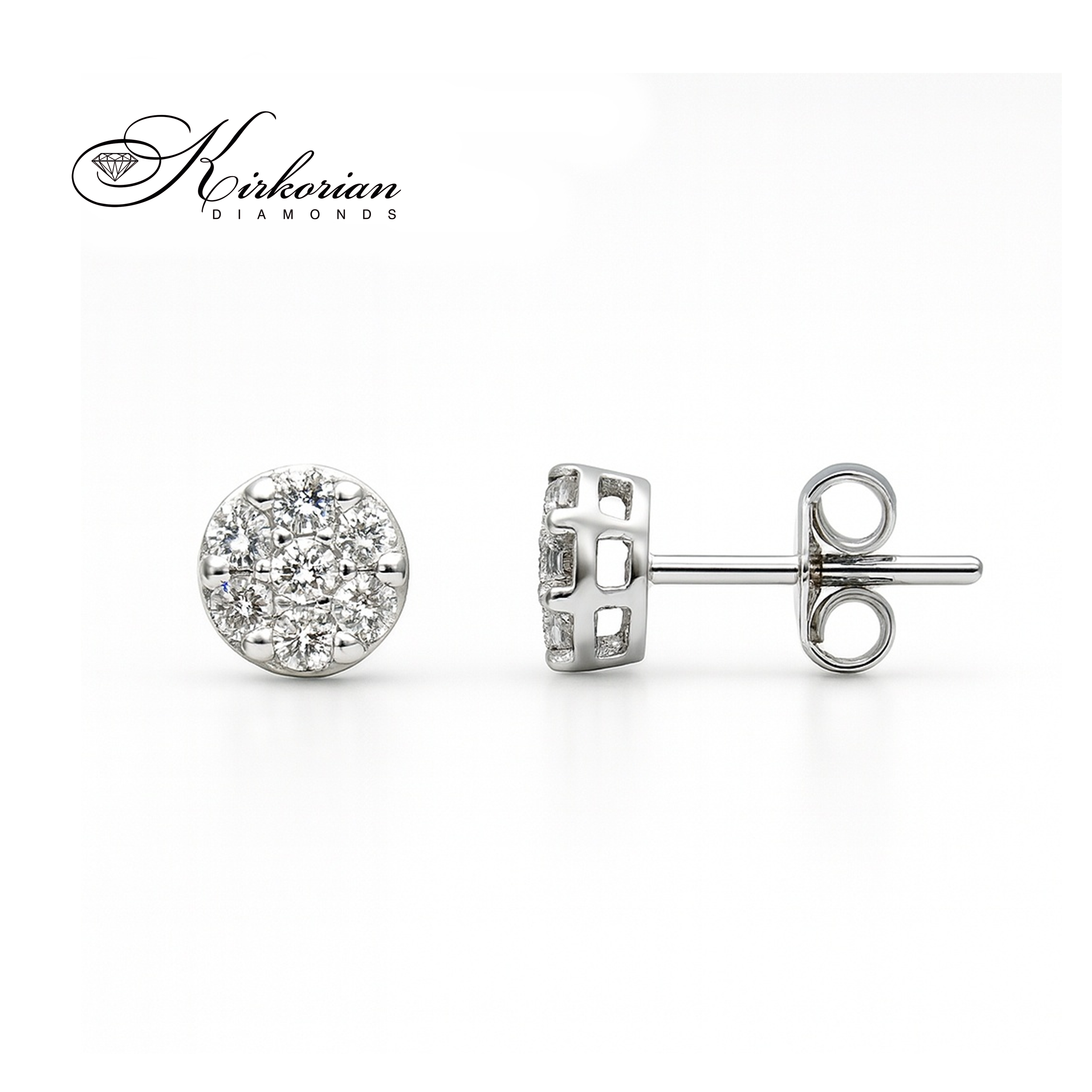 Обеци от бяло злато 18К с диаманти 0.25 ct – модел S108762, класически дизайн, промоционална оферта