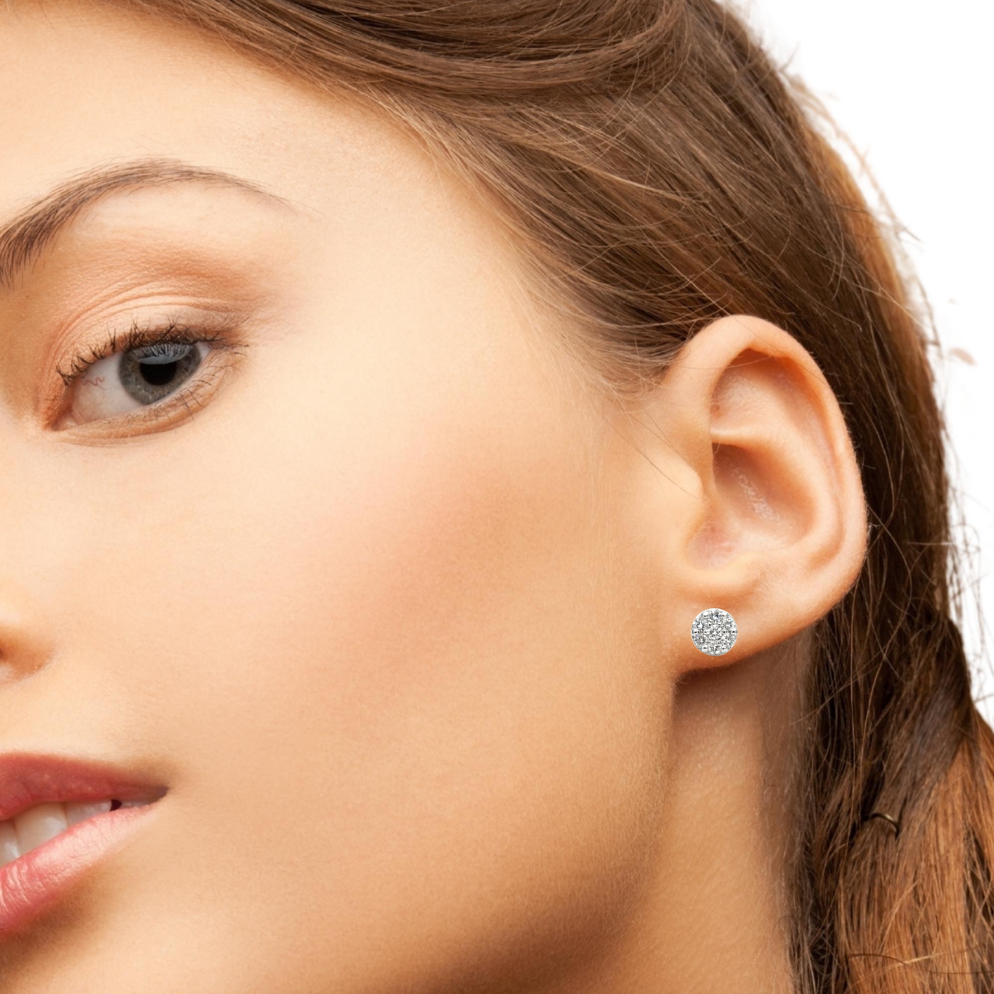 Обеци от бяло злато 18К с диаманти 0.25 ct – модел S108762, класически дизайн, промоционална оферта