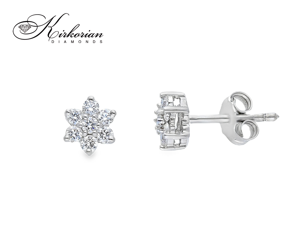 Обеци от бяло злато 18k с диаманти 0.36ct – цветна форма S189895 Обеци от бяло злато 18k с диаманти 0.36ct – цветна форма S189895