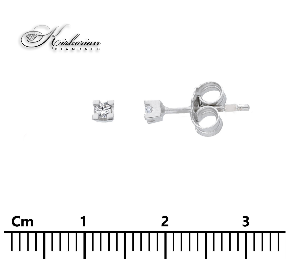 Минималистични обеци за втора дупка от бяло злато 18k с диаманти 0.06ct – S204733 Минималистични обеци за втора дупка от бяло злато 18k с диаманти 0.06ct – S204733