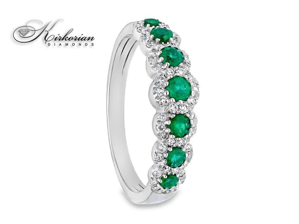Пръстен със смарагд 0.45ct и диаманти 0.28ct бяло злато 18k – модел S227334 Пръстен със смарагд 0.45ct и диаманти 0.28ct бяло злато 18k – модел S227334