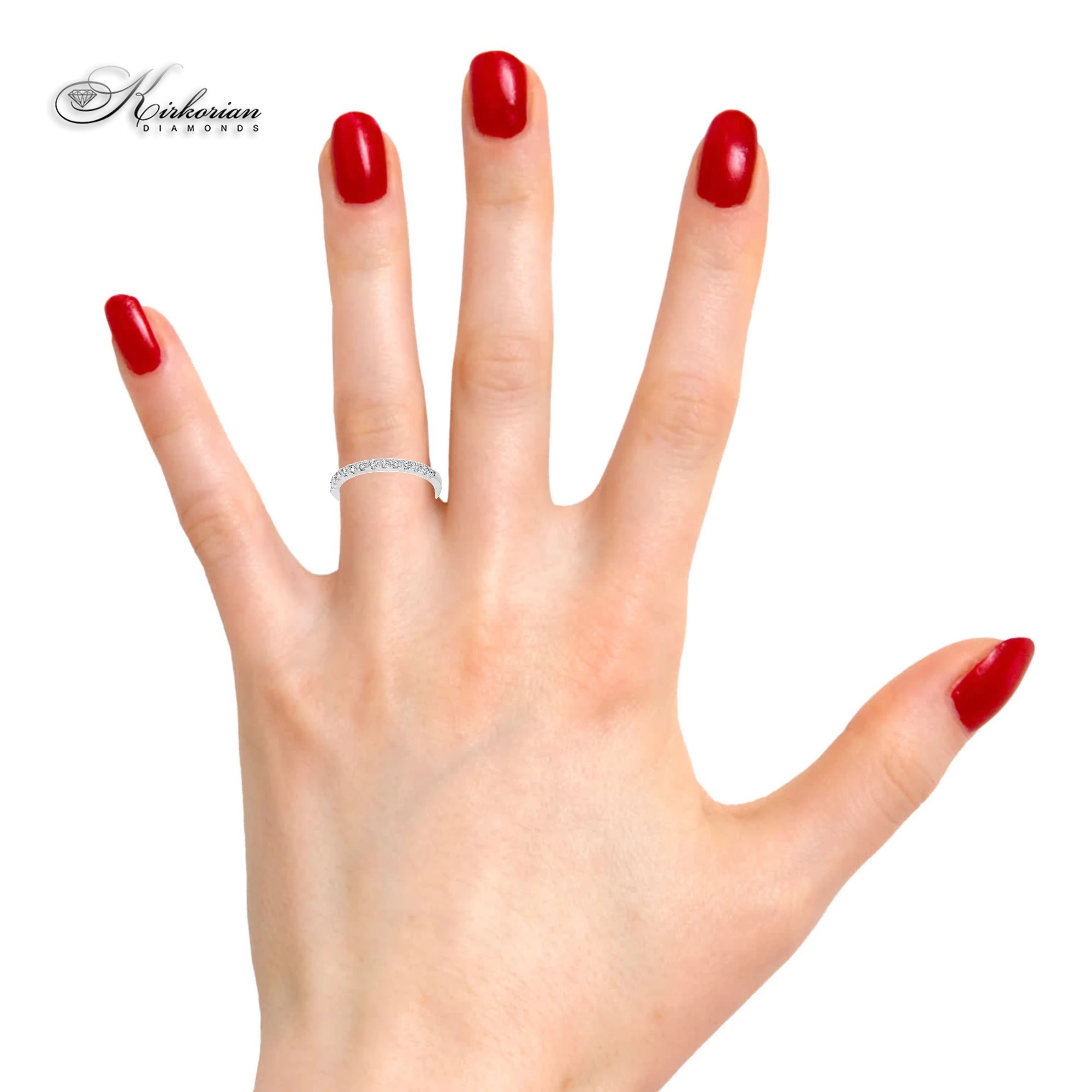 Eternity пръстен от бяло злато 18k с диаманти 0.20ct KD сертификат Eternity пръстен от бяло злато 18k с диаманти 0.20ct KD сертификат