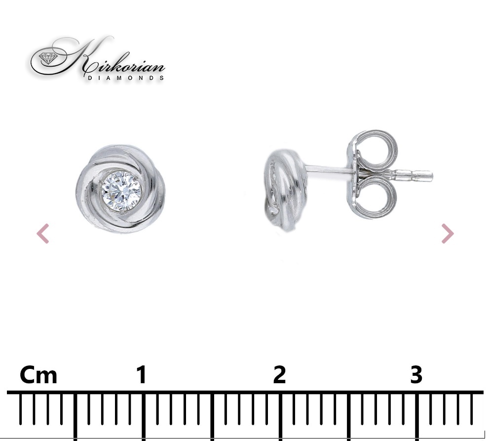 Обеци с един диамант 0.18ct в преплетен обков от бяло злато 18k – модел S253890 Обеци с един диамант 0.18ct в преплетен обков от бяло злато 18k – модел S253890