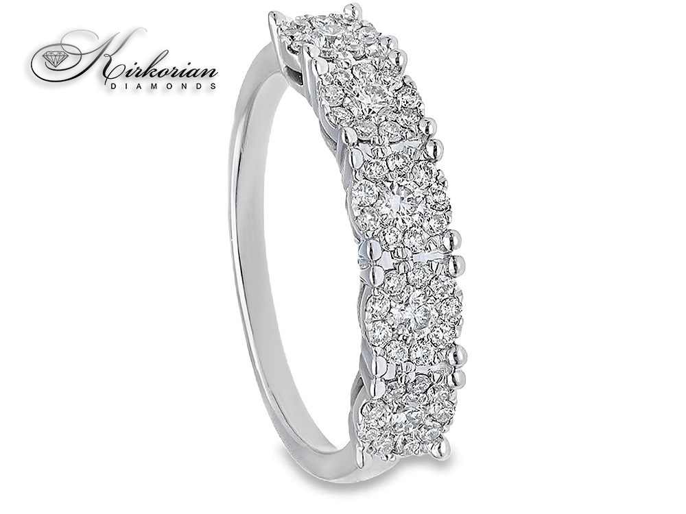 Пръстен от бяло злато 18k с естествени диаманти 0.50ct KD сертификат Пръстен от бяло злато 18k с естествени диаманти 0.50ct KD сертификат