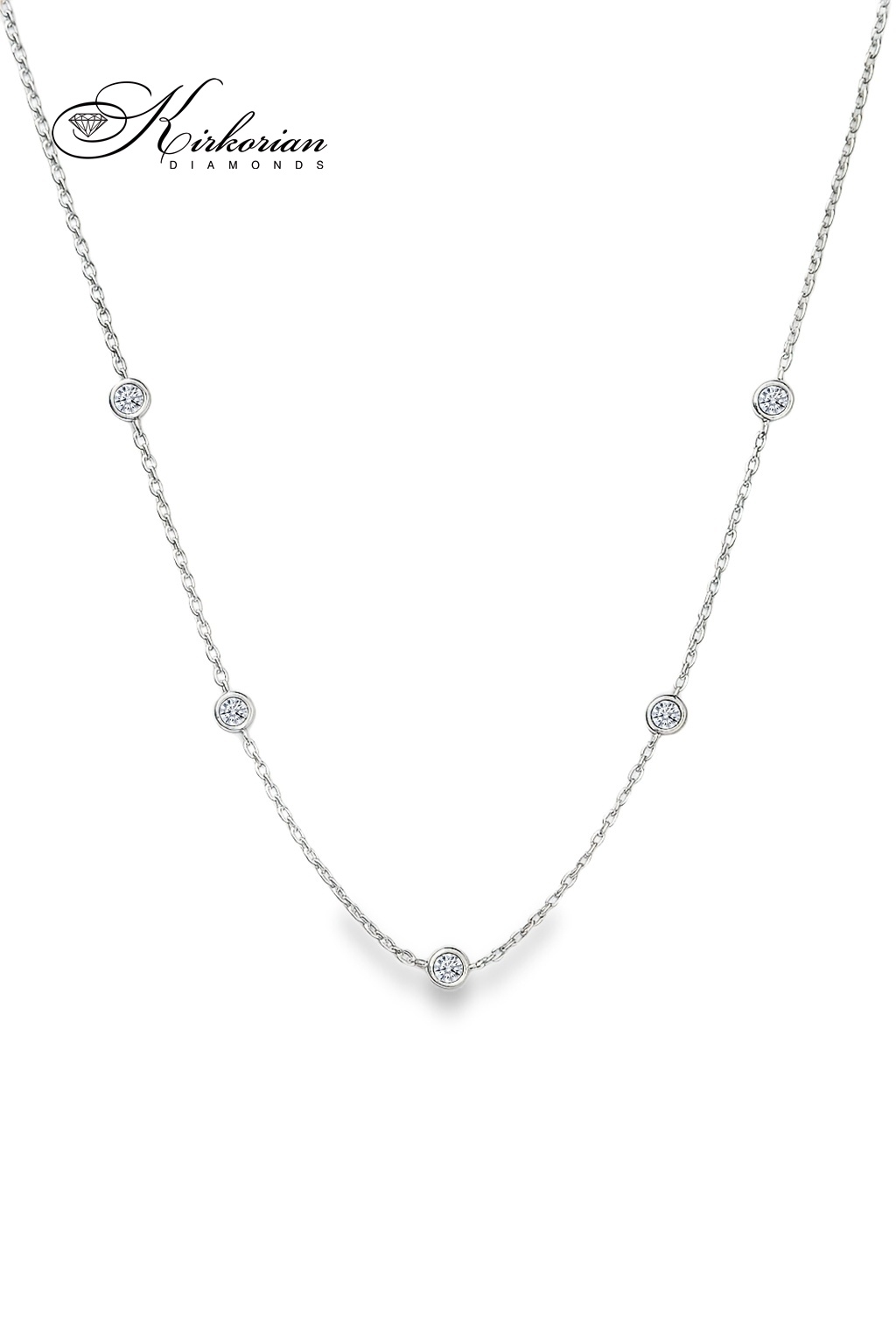 Колие с Диаманти 0.15 Карата - SBBGT05CB03 | Бяло Злато 18к. | Kirkorian Diamonds