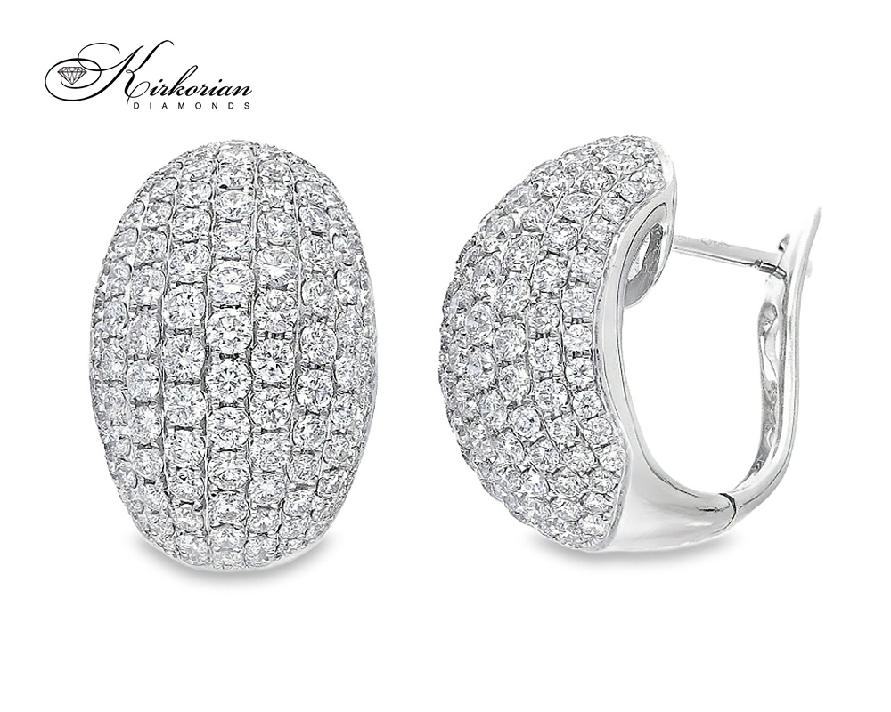 Луксозни обеци от бяло злато 18k с диаманти 3.78ct – S165231