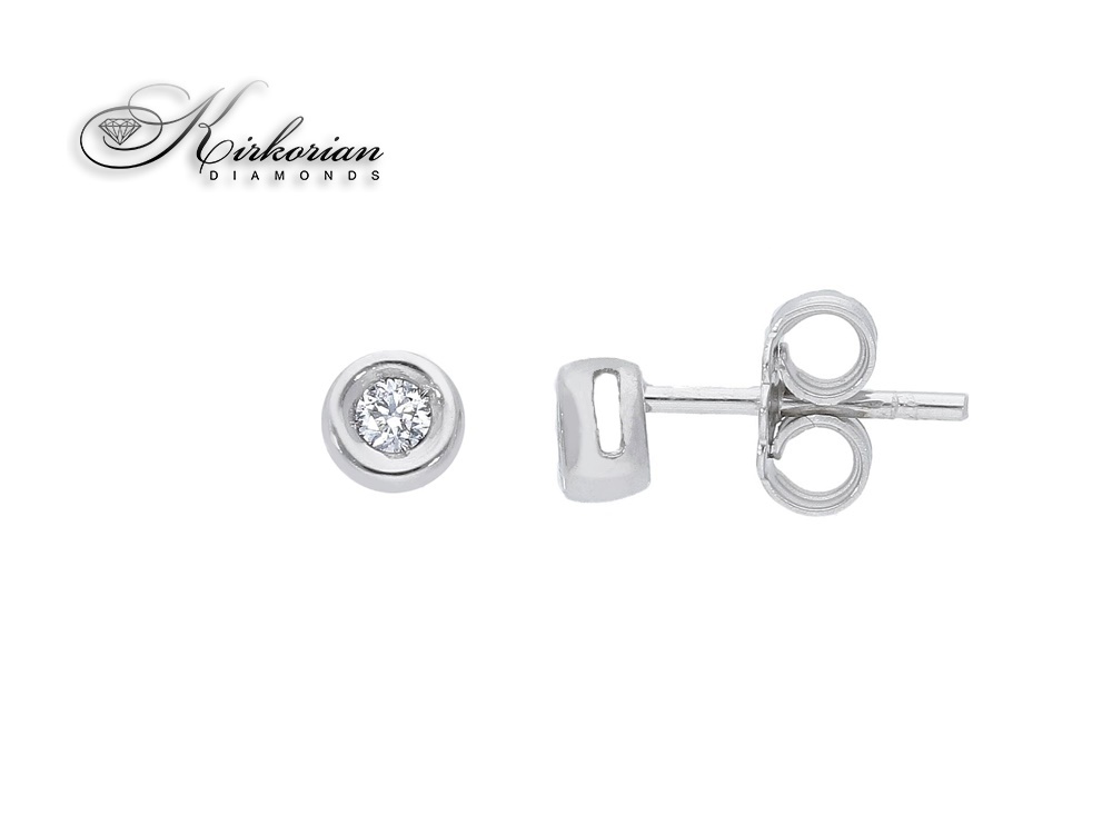 Класически обеци от бяло злато 18k с диаманти 0.09ct – S204984 Класически обеци от бяло злато 18k с диаманти 0.09ct – S204984