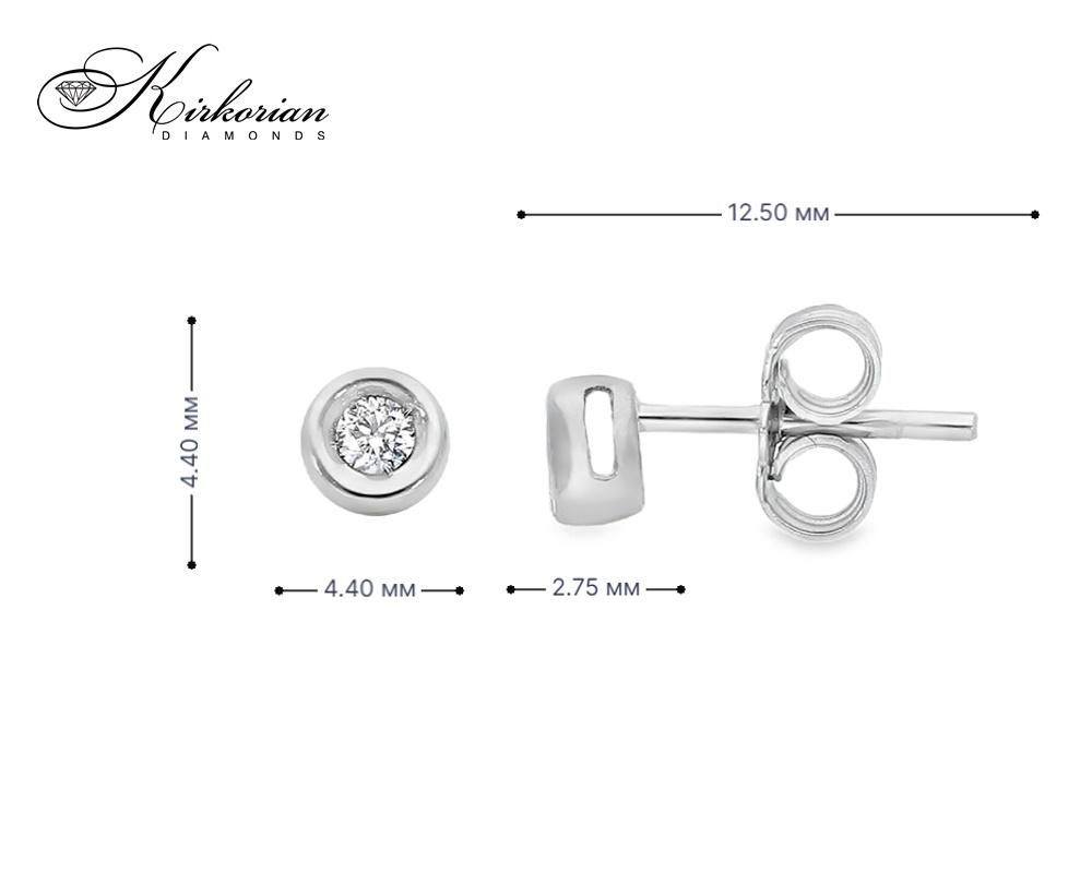Класически обеци от бяло злато 18k с диаманти 0.09ct – S204984 Класически обеци от бяло злато 18k с диаманти 0.09ct – S204984
