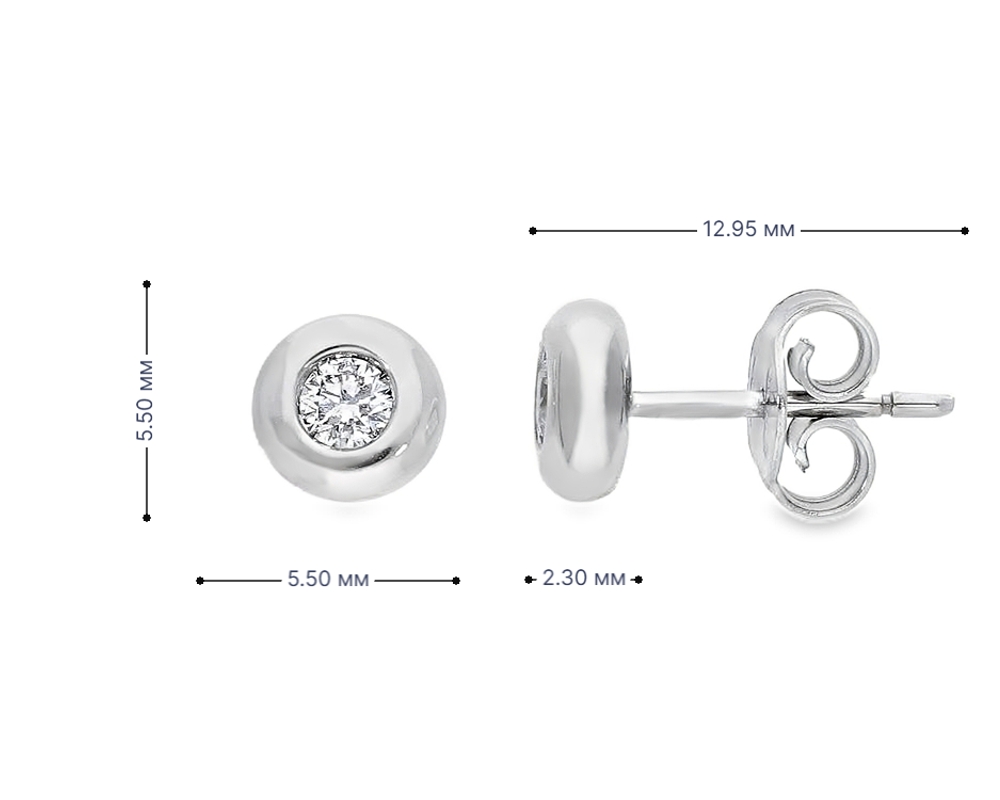 Класически обеци от бяло злато 18k с диаманти 0.18ct – S206425 Класически обеци от бяло злато 18k с диаманти 0.18ct – S206425