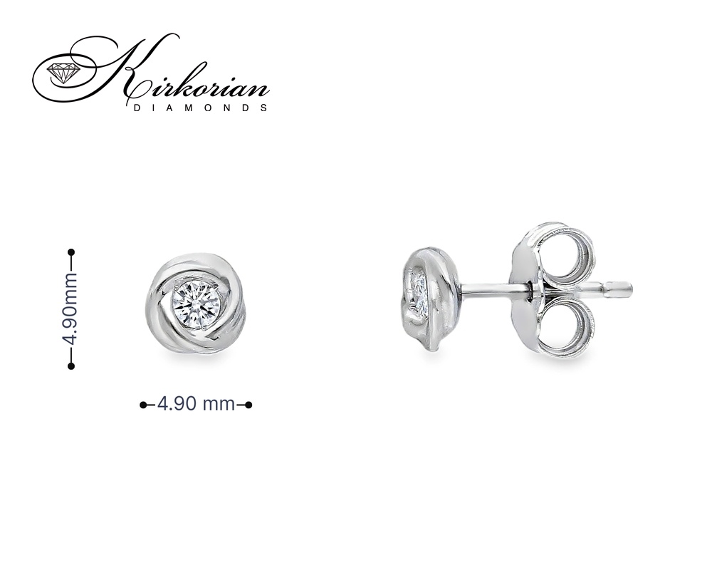 Елегантни обеци от бяло злато 18k с диаманти 0.08ct – модел S253889