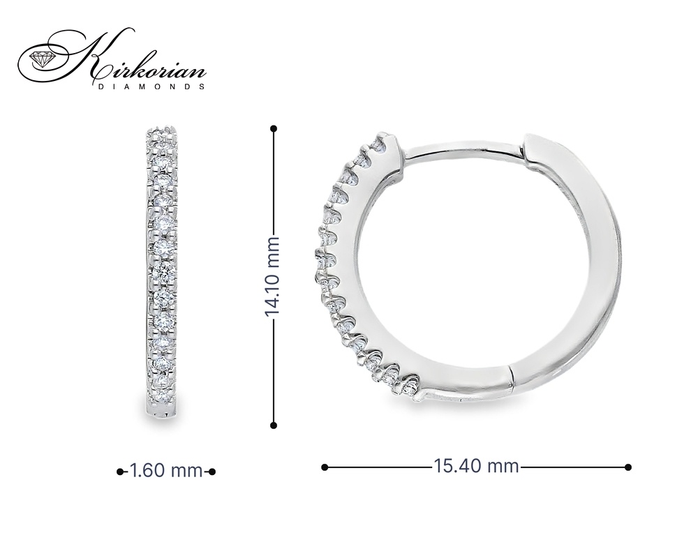Обеци халки от бяло злато 18k с диаманти 0.12ct – модел S254012