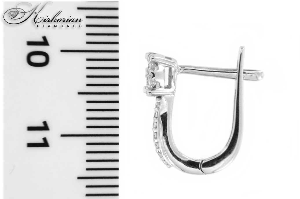 Обеци от бяло злато 14К с диаманти 0.35 ct и английско закопчаване Елегантен модел Код RN70