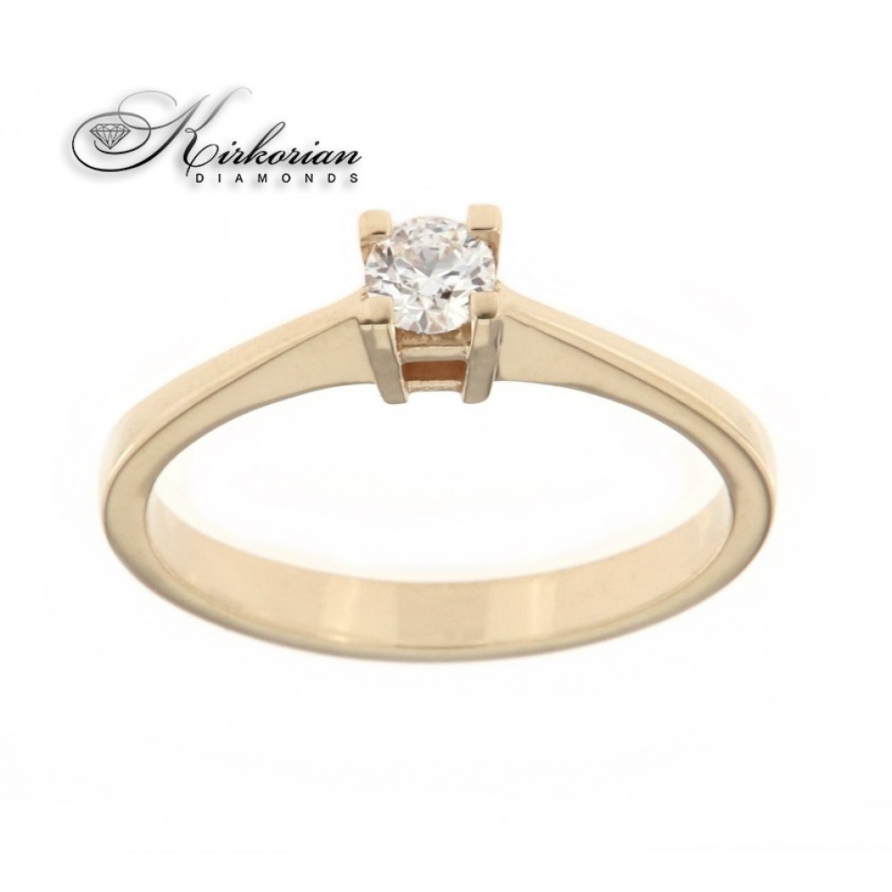 Годежен пръстен бяло или жълто злато 14к. с диамант 0.20 карата код:562