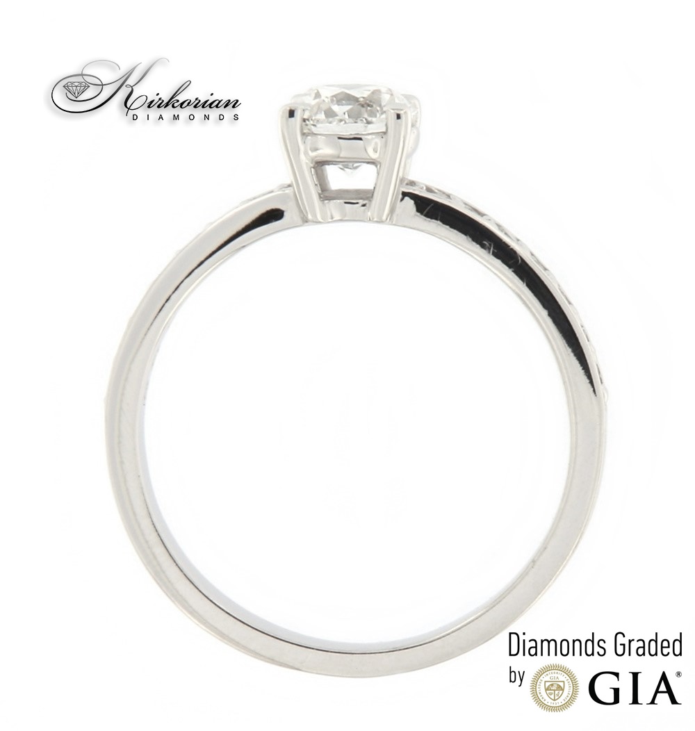 Годежен пръстен бяло  злато 14к. с диамант 0.91 каратa GIA сертификат код:608