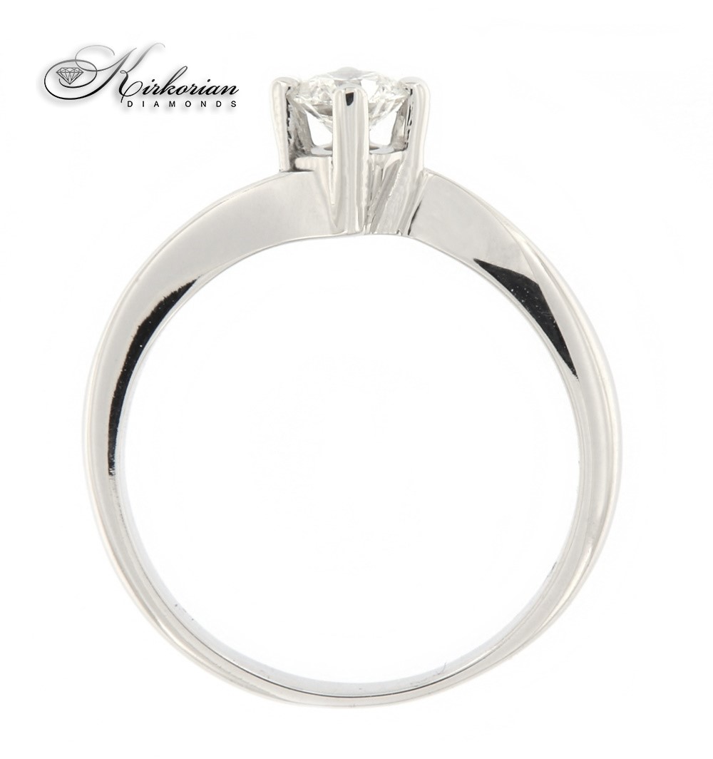 Годежен пръстен 14к. с диамант бяло злато 0.30 GIA сертификат карата код:R1471R