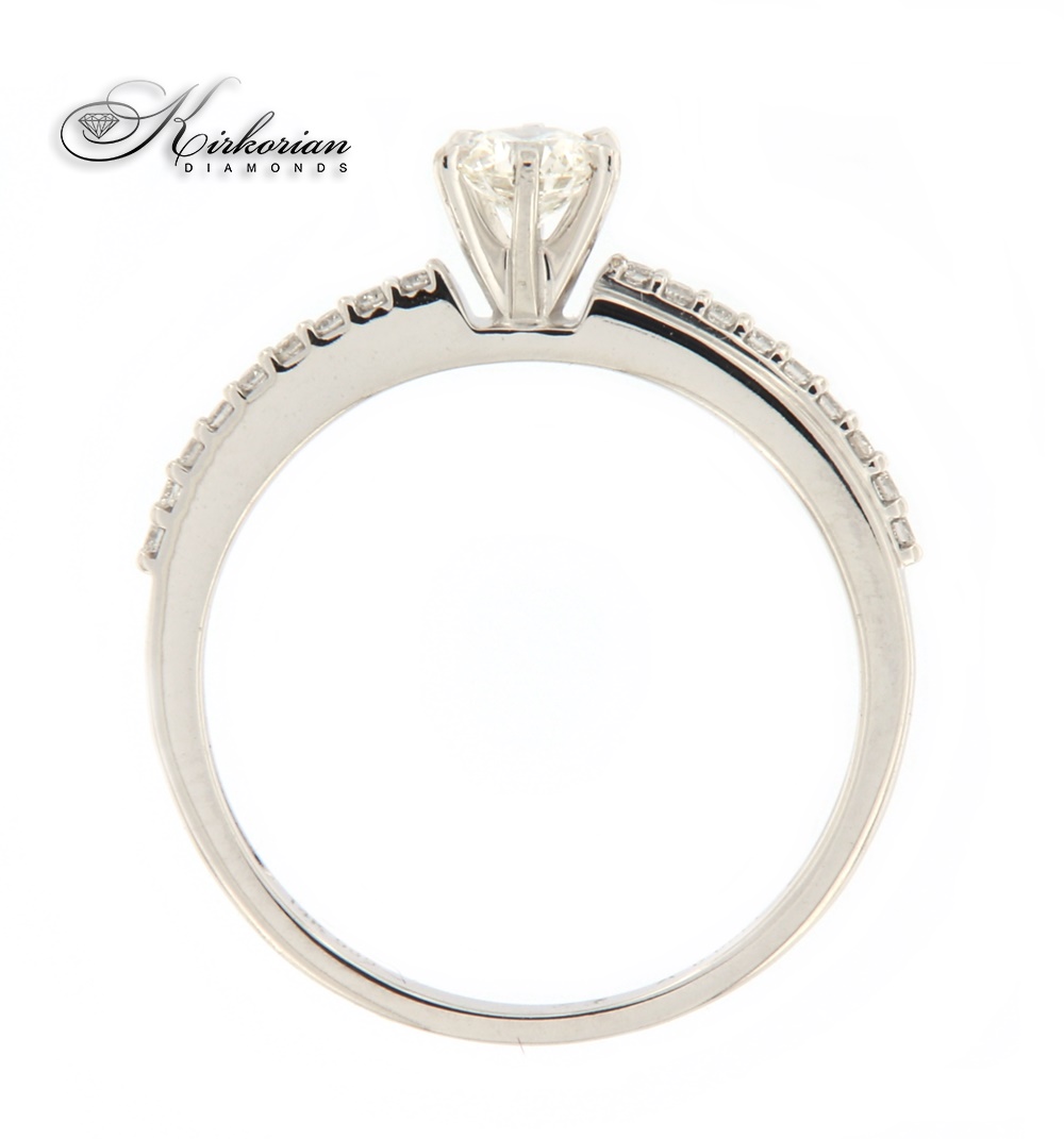 Годежен пръстен бяло злато 14к. с диаманти 0.355 карата код::RN182B 